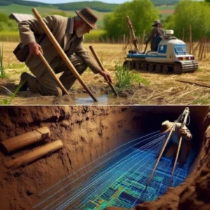 търсене на вода в дървени пръчки
